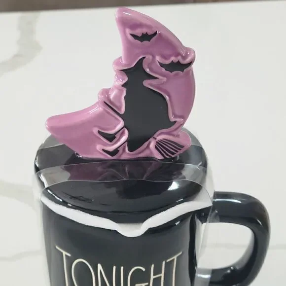 RAE DUNN TONIGHT WE FLY mug with topper NEW - Picture 2 of 9